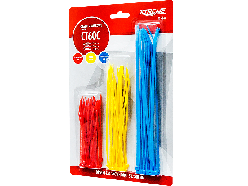 CT60C kábelkötegelő készlet, 60 db, 2,5/3,5 mm 41-406-